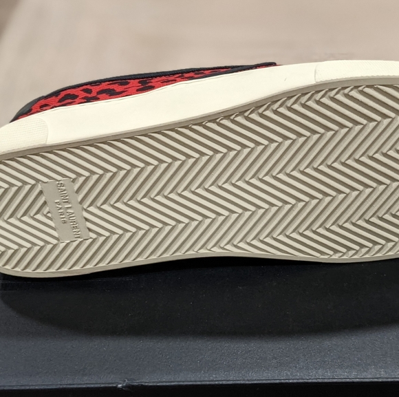 Mens Saint Laurent "Venice" Leopard Print Sneakers Red/Black - Picture 6 of 7